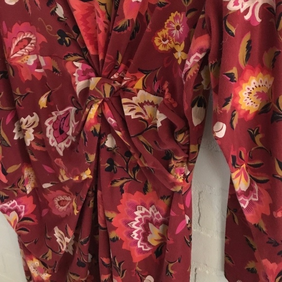 Old Navy Mini dress Paisley Cinnamon Long sleeve Twist Front Maternity XXL - Picture 4 of 6